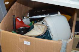 Large Box of Kitchen Items; Toasters, Dinnerware,