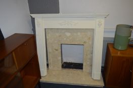 White Painted Fire Surround with Marble Hearth and