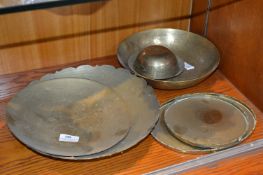 Collection of Indian Brass Bowls and Trays