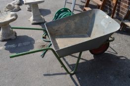 Galvanised Metal Wheelbarrow