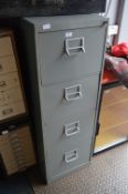 Grey Metal Four Drawer Filing Cabinet