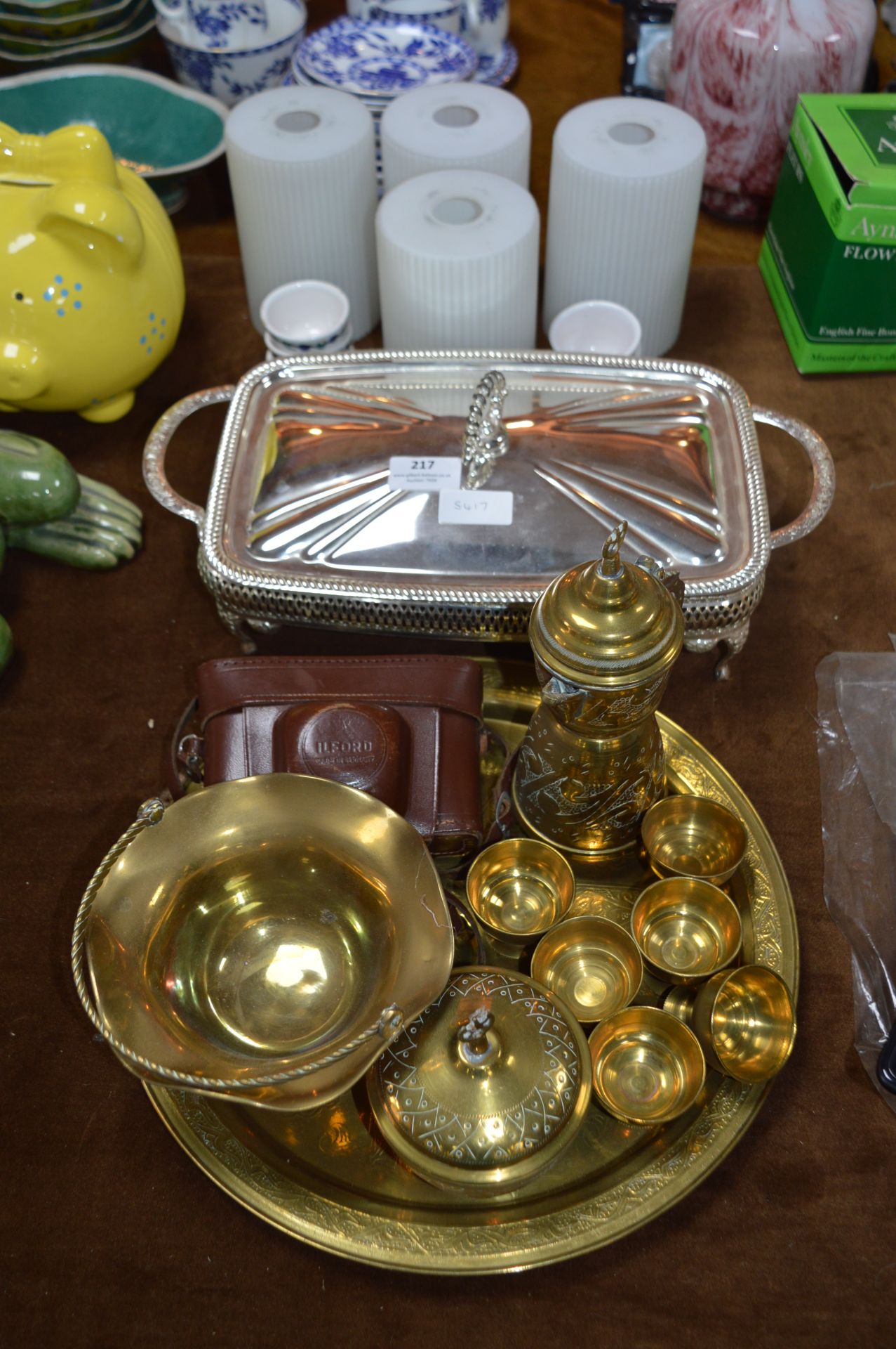 Silver Plated Entree Dish, Brass Tray, Brassware,
