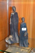 Pair of Soul Journeys Bronze Effect Figurines - Qu