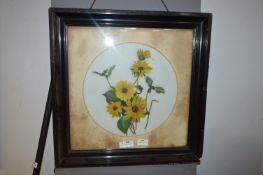 Framed Oil Painting on Glass - Floral