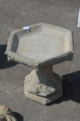 Reconstituted Limestone Birdbath on Pedestal Base