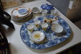 Large Blue & White Meat Plate, Decorative Plates,