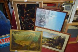 Selection of Large Prints, One Velvet Painting and