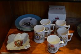 Royalty Commemorative Ware Mugs, Plate and Dish