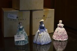 Three Coalport Minuettes Figurines - Jade, Jody a