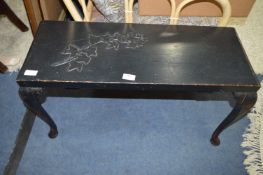 Black Painted Carved Top Coffee Table