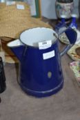 Blue & White Enameled Metal Jug