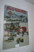 *PRINTED METAL SIGN - ALLIS CHALMERS TRACTORS