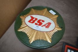 *CAST METAL WALL SIGN - BSA