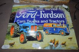 *PRINTED METAL SIGN - FORD & FORDSON CAR, TRUCKS AND TRACTORS