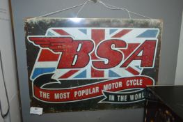 *PRINTED METAL SIGN - BSA