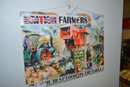 *PRINTED METAL SIGN - BRITISH FARMERS