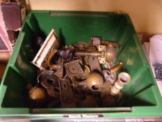 Box of Brass Knobs, Handles, etc.