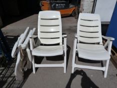 Three Folding Plastic Garden Chairs