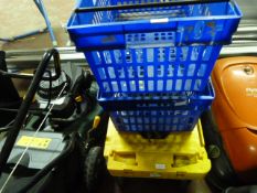 Two Storage Boxes and a Set of Trolley Wheels