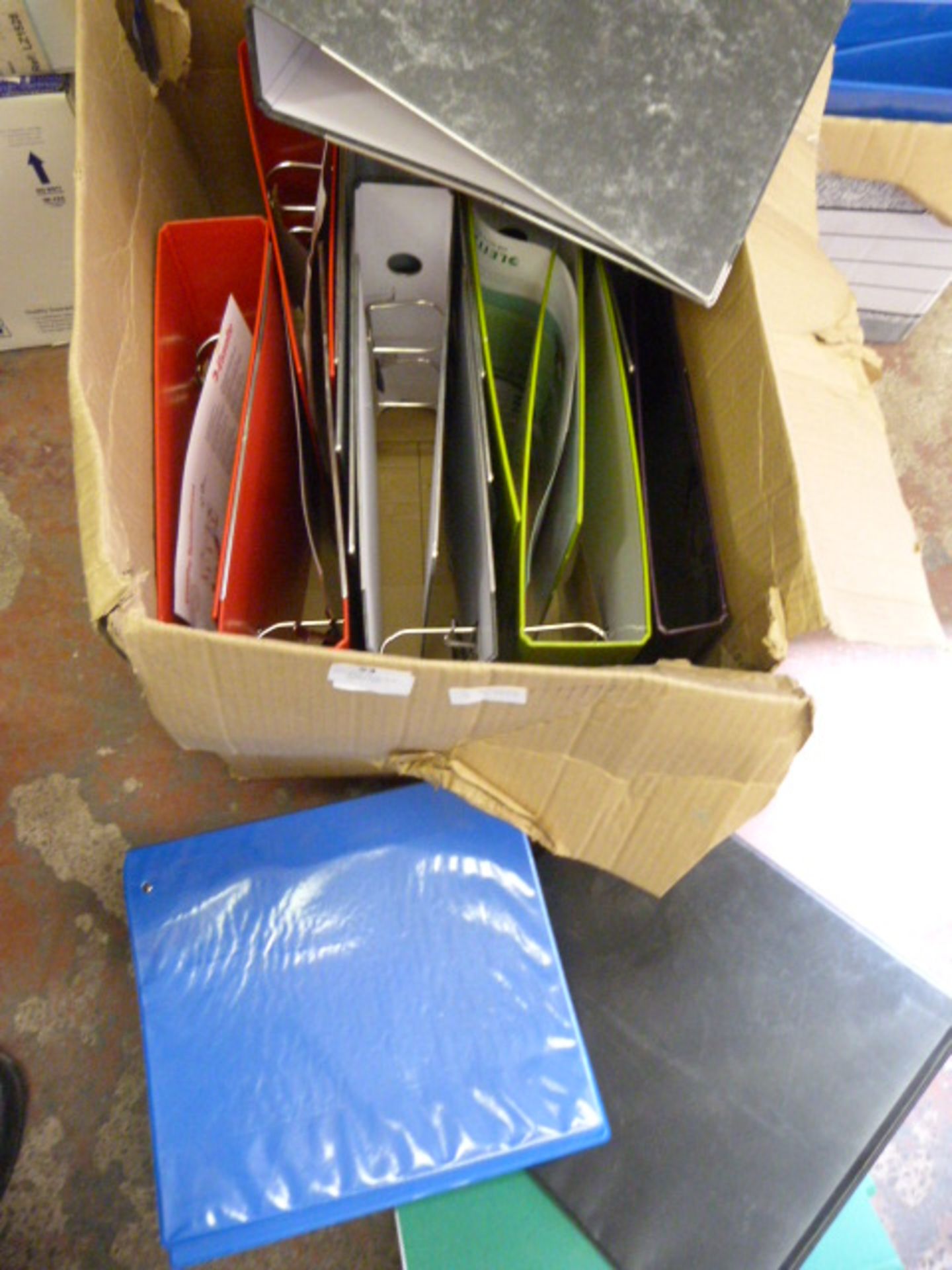 Box of Assorted Ring Binders