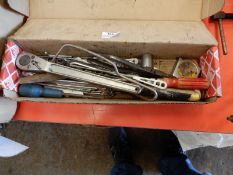 *Box of Assorted Hand Tools Including 1/2" Drive S