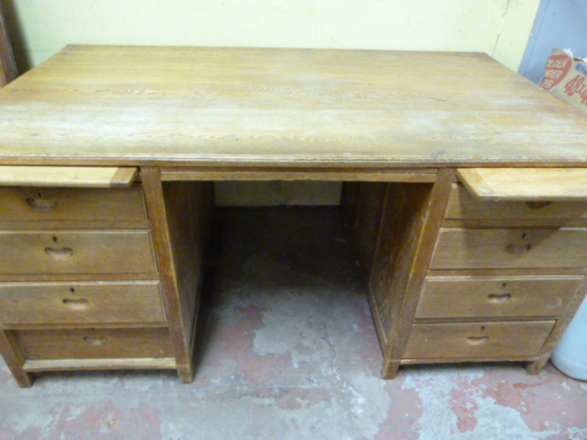 *Eight Drawer Oak Desk