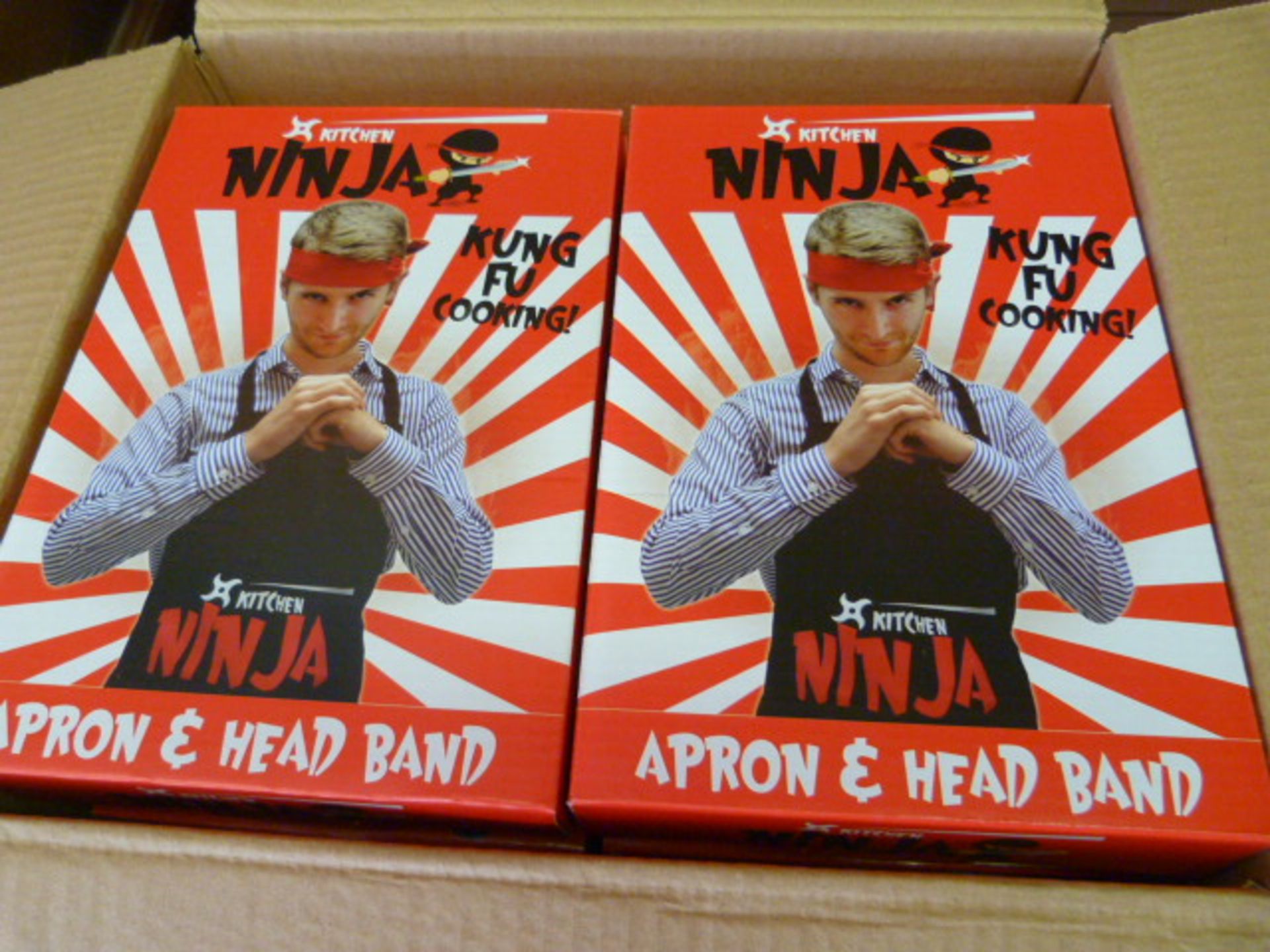 *Box of 12 Kitchen Ninja Aprons and Headbands