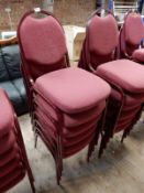 Six Stackable Square Framed Banqueting Chairs with