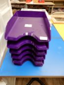 Set of Purple Filing Trays