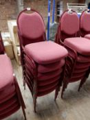 Six Stackable Square Framed Banqueting Chairs with