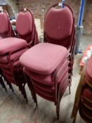 Six Stackable Square Framed Banqueting Chairs with