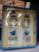 Three Sets of Blue Style Smurf Perfume Gift Boxes