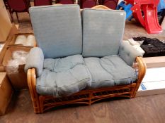 Cane Two Seat Conservatory Sofa