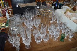 Large Selection of Cut Glass Drinking Glassware, F