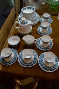 Ridgway Bone China Blue Floral Patterned Tea and D