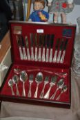 Cased Canteen of Silver Plated Cutlery