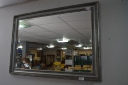 Silvered Framed Bevelled Edge Wall Mirror