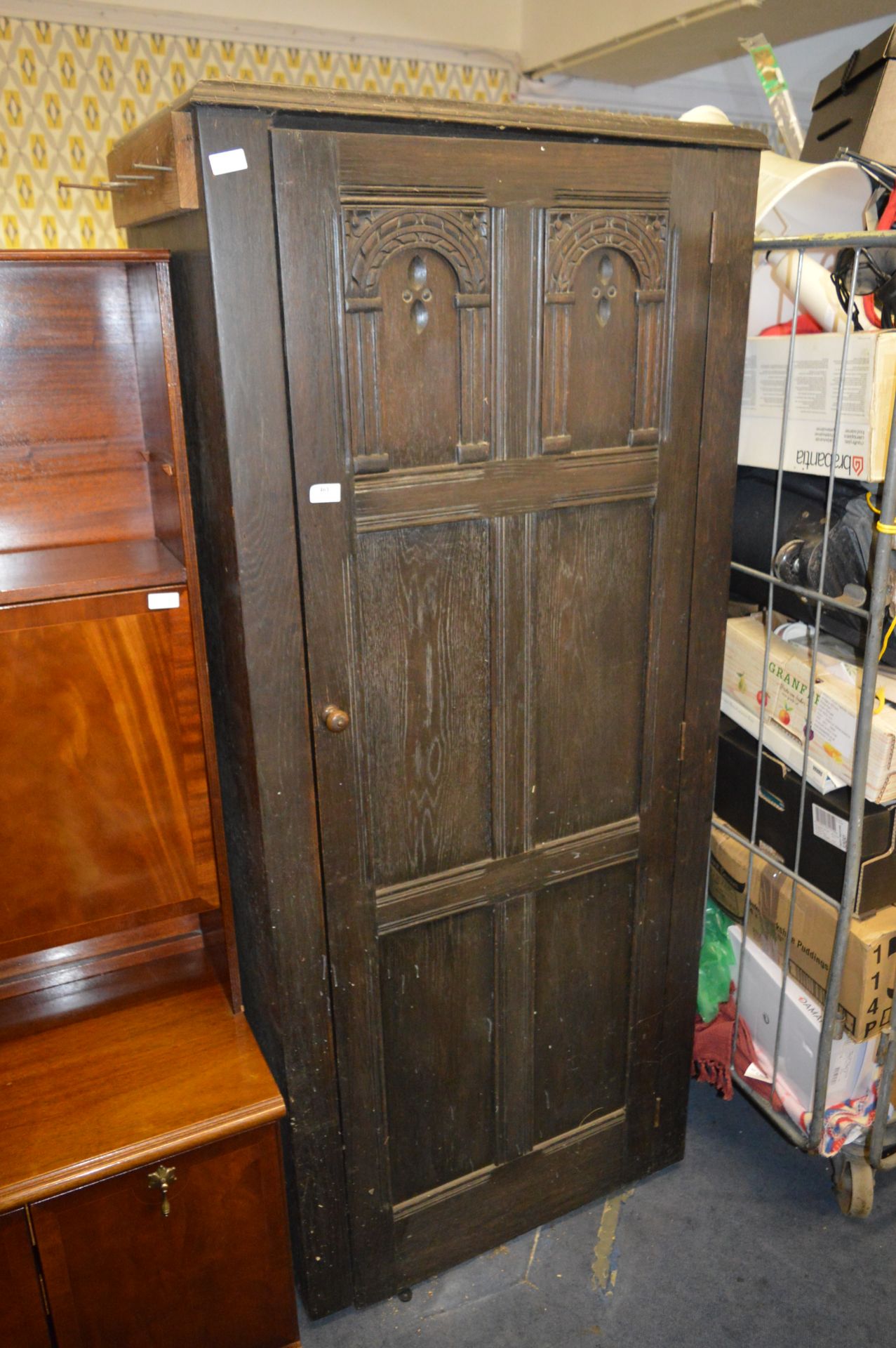Oak Priory Style Wardrobe with Paneled Doors