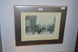 Framed L.S. Lowery Print - Waiting for the Shops t