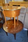 Two Sewing Tables One Walnut and One Oak