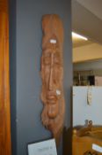 Large Carved Wood Wall Mask