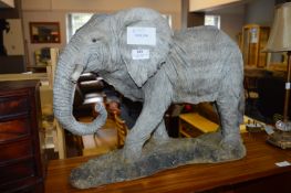 Large Pottery Elephant Figurine