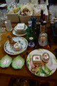 Decorative Plates, Green Glass Vase, Wine, Champag