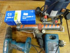 Makita Drill, Bandit Tool, Beta Press and a Router