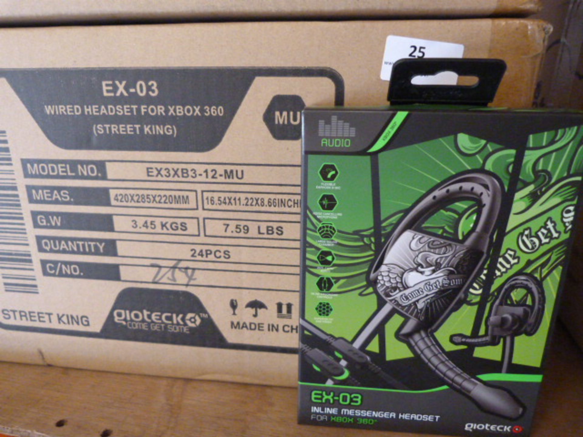 *Box of 24 EX03 Headsets For XBox 360