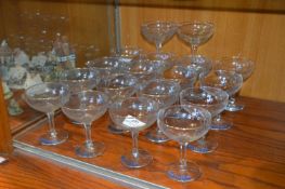 Collection of Eighteen Babycham Glasses