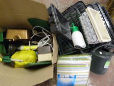 Box Containing Gardening Items and Tools