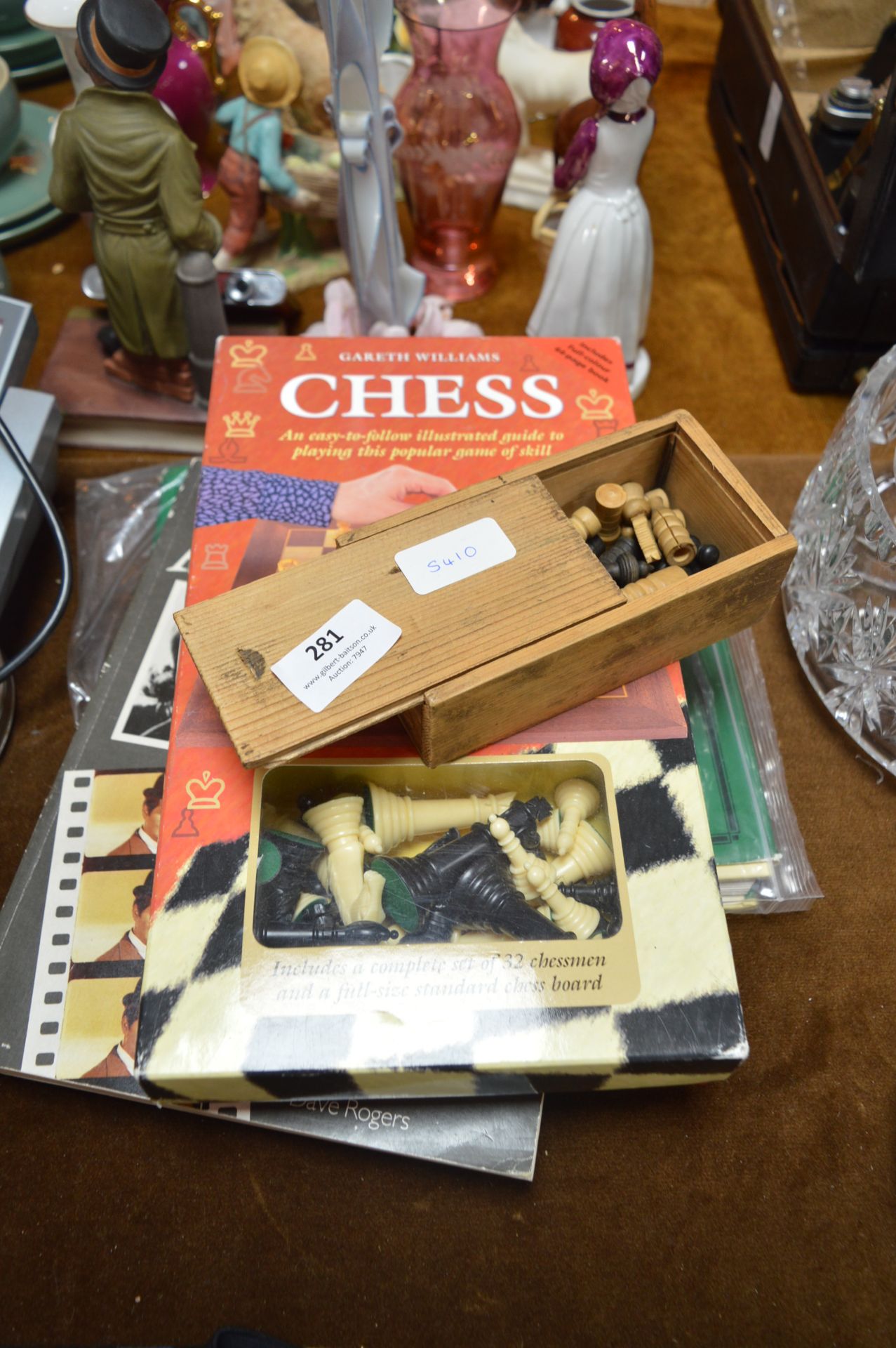 Two Chess Sets and Two Books "Mimic Cars" and "Ave