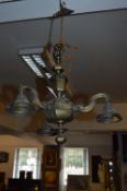 Three Branch Brass Effect Ceiling Light Fittings