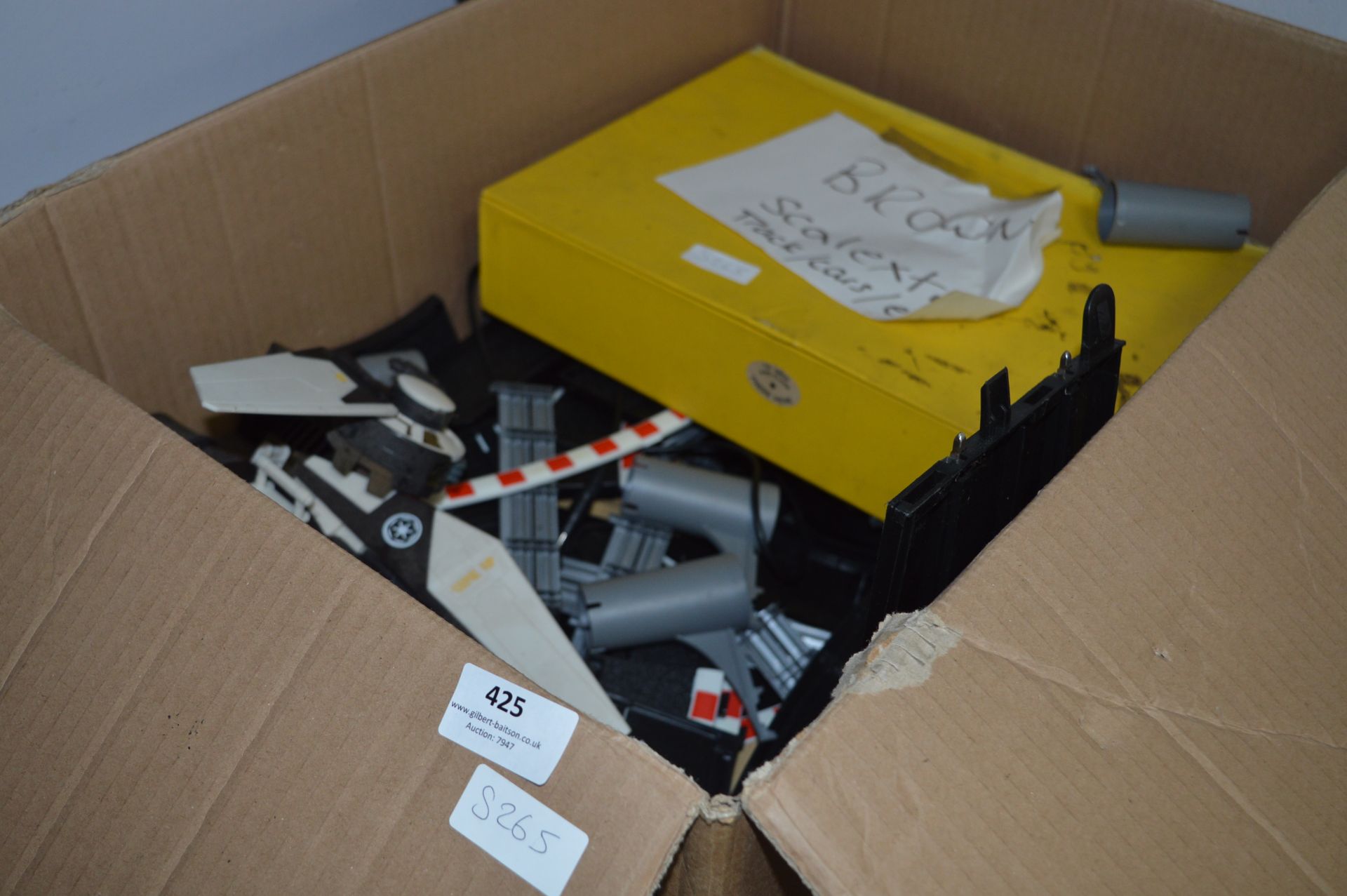 Large Box Containing Scalextric Track, Cars and Ac